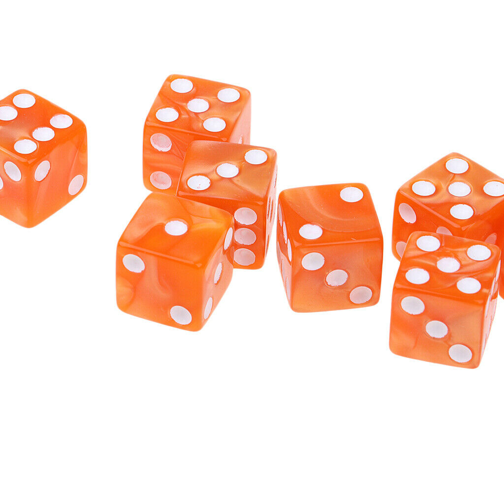 10x Gambling Props D6 Dice Six Sided for MTG TRPG DND Party Fun Toys Orange