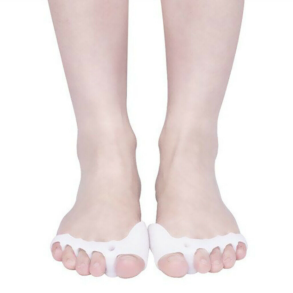 2 Pairs Silicone Gel Toe Corrector Foot Pain Easy Wear All Size Feet Home