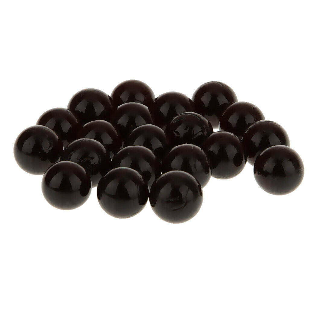 20 Pieces Small Black 16mm Glass Marbles Beads for Chinese Checkers Games