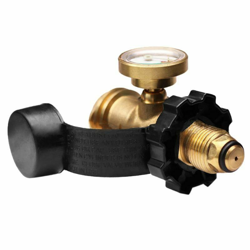 Propane Tank Adapter Coupler Cooking Grill BBQ Heater Gas Pressure Gauge