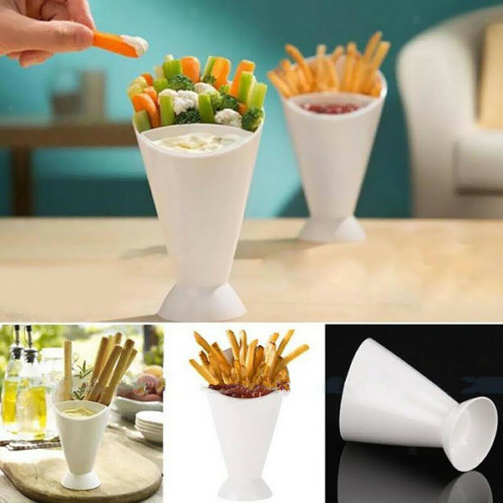 Snack Cone Stand & Dipping Sauce Holder For