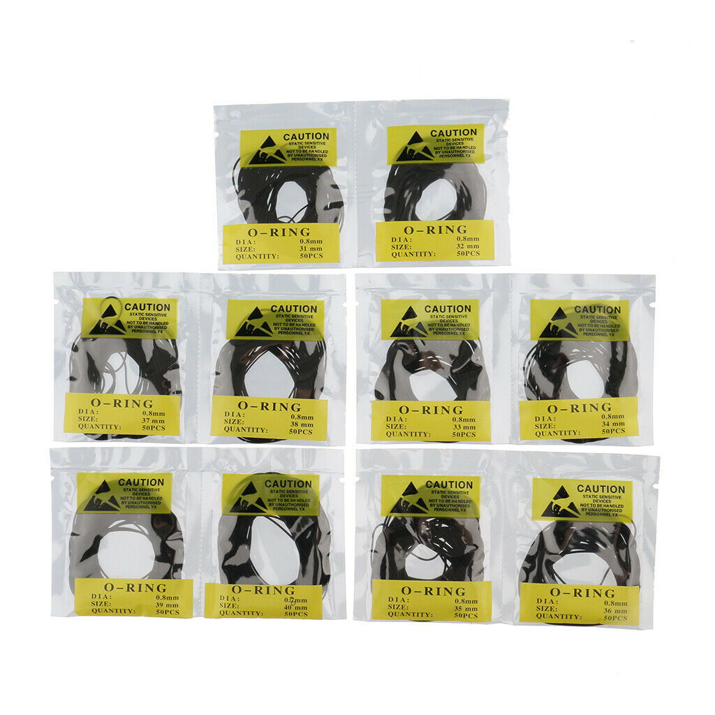 500pcs 0.8mm Round Rubber Seal Watch Back Case Gasket Kit Waterproof O-ring