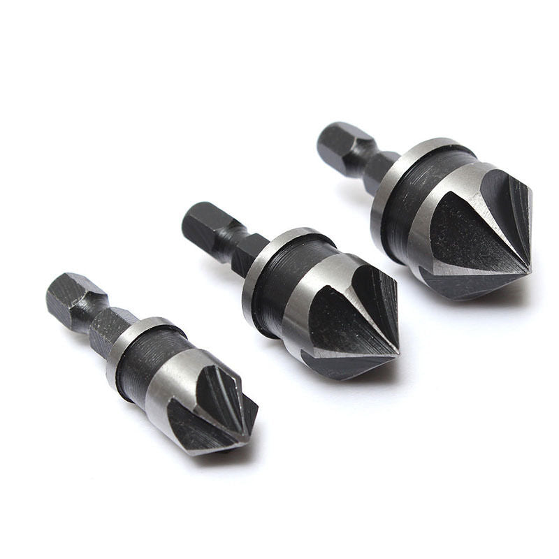 3 X Hex Countersink Bore Boring Set for Wood Metal Quick Change Drill Bit^qk SJ