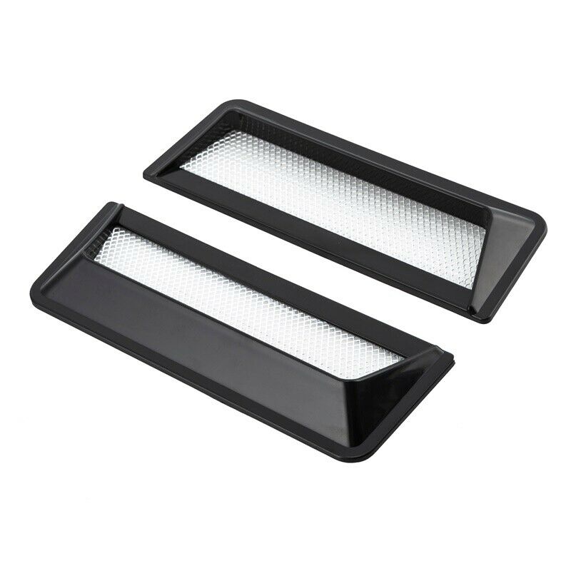 2Pcs Black Car Decorative Air Flow Intake Hood Scoop Vent Bonnet Cover Stickers