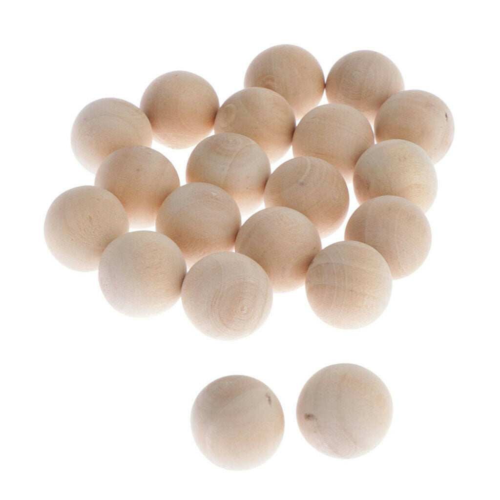 MagiDeal 50 Pieces of Solid Wood Balls Without Holes for Making Balls