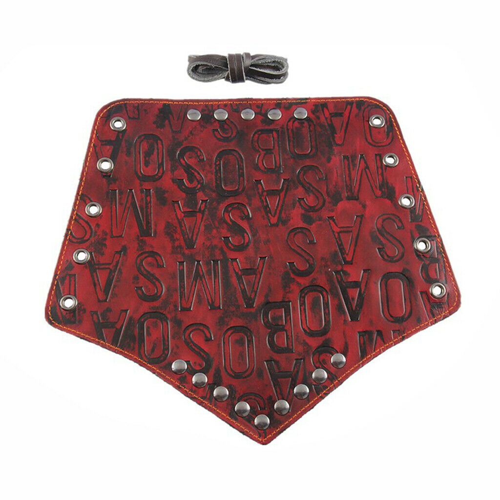Archery Leather Arm Guard Cuff Artificial Cowhide Bracer with Rivets Red