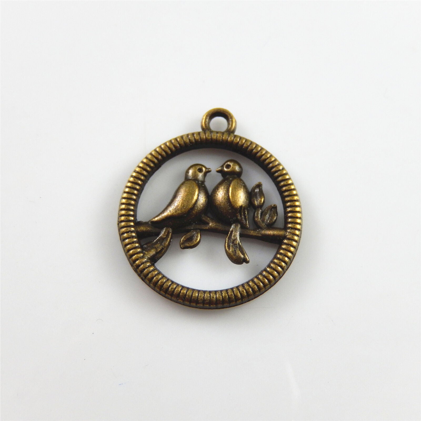 30 pcs Antiqued Bronze Couple Bird Charm Pendant DIY Crafts 25x21 mm #33321