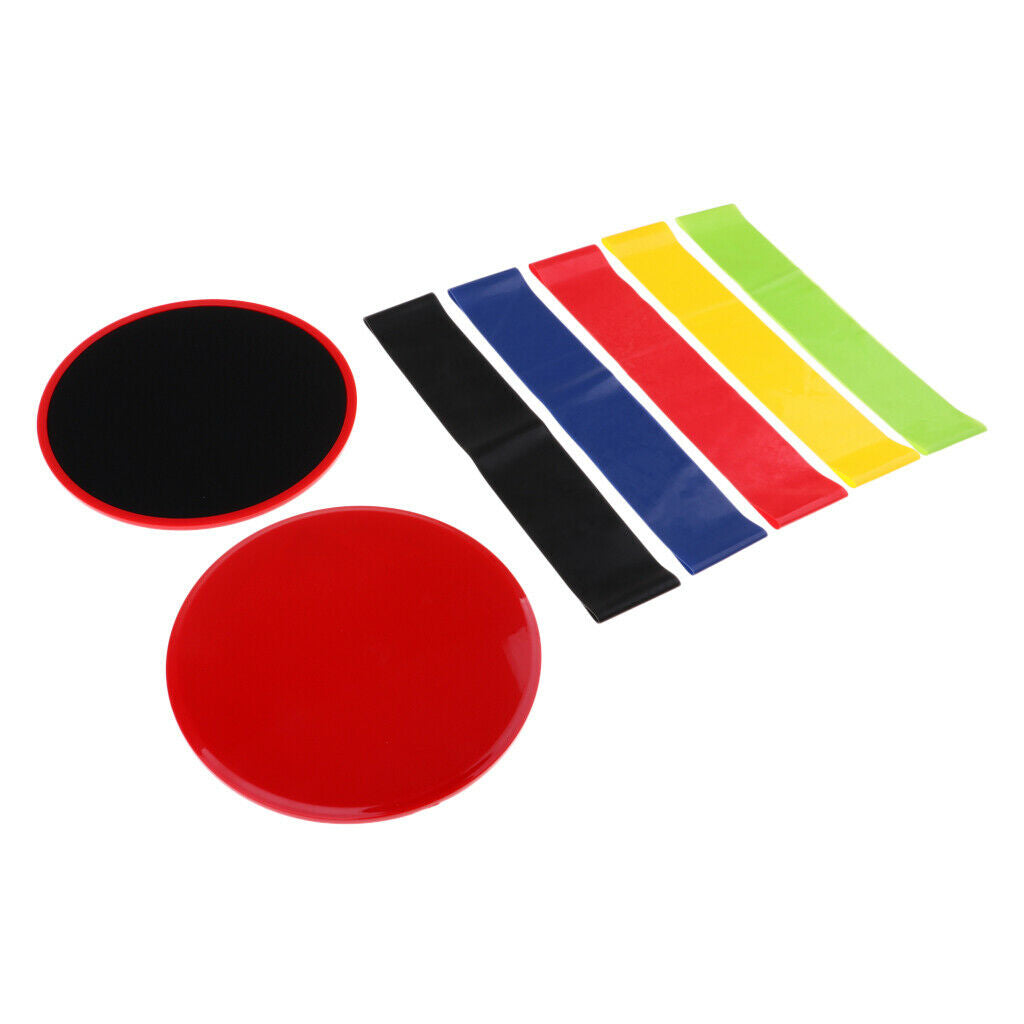 Glider Slide Discs Fitness Exercise Gliding Slider & Resistance Loop Red