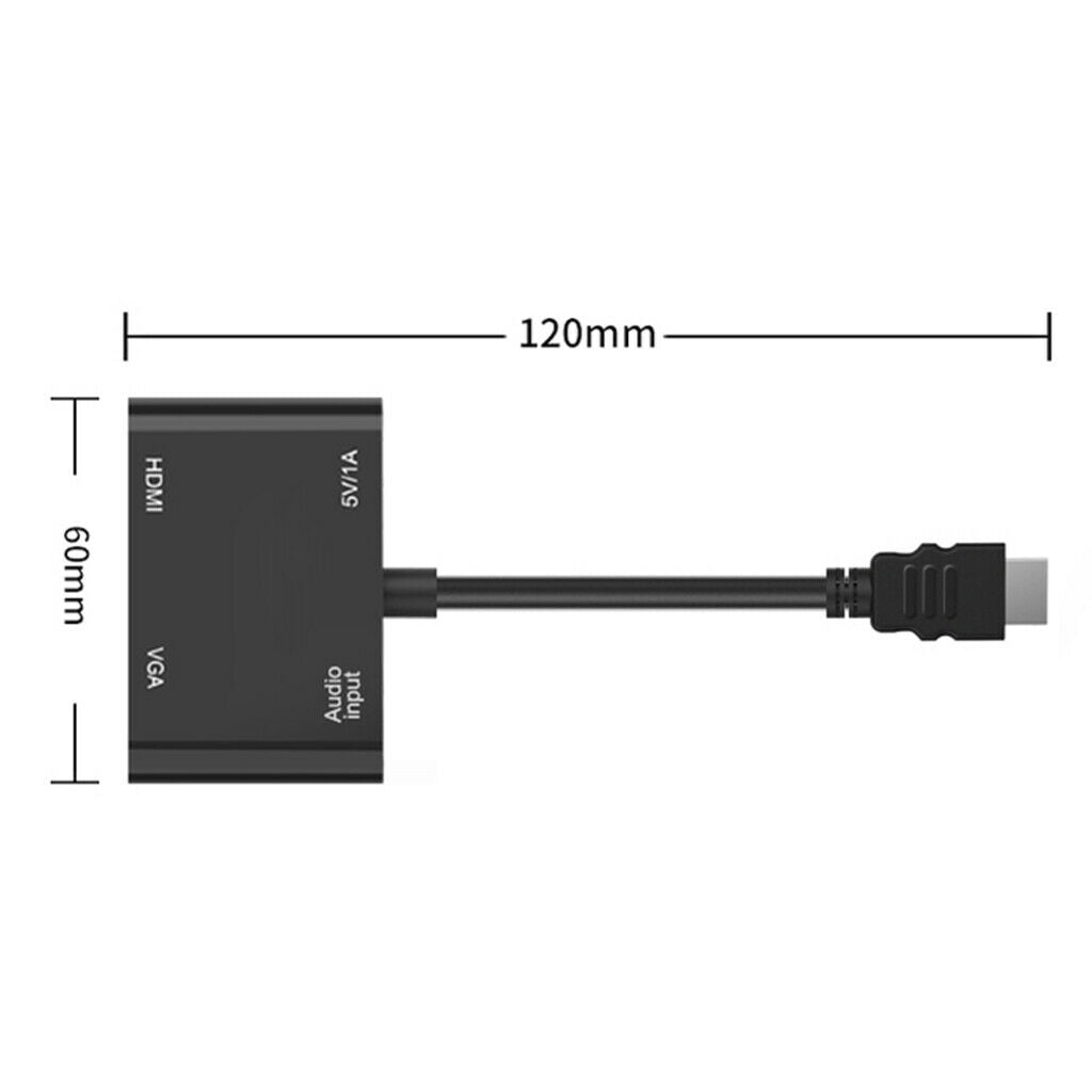1080P   to VGA Adapter Digital to Analog Converter Cable For PC Laptop HDTV