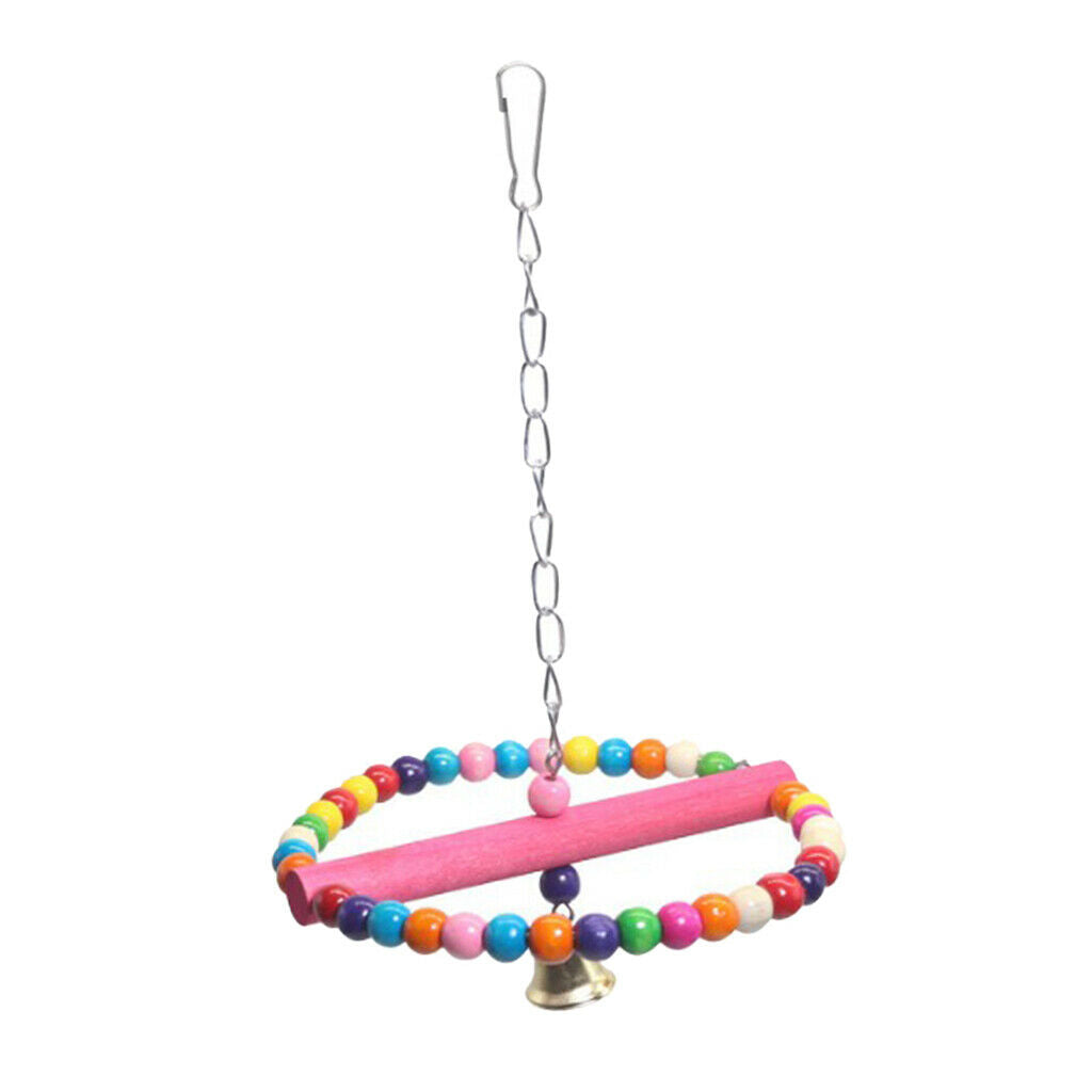 1pc Wooden Bird Parrot Swing Pet Hanging Swing Hanging Cage Toys Cockatiels