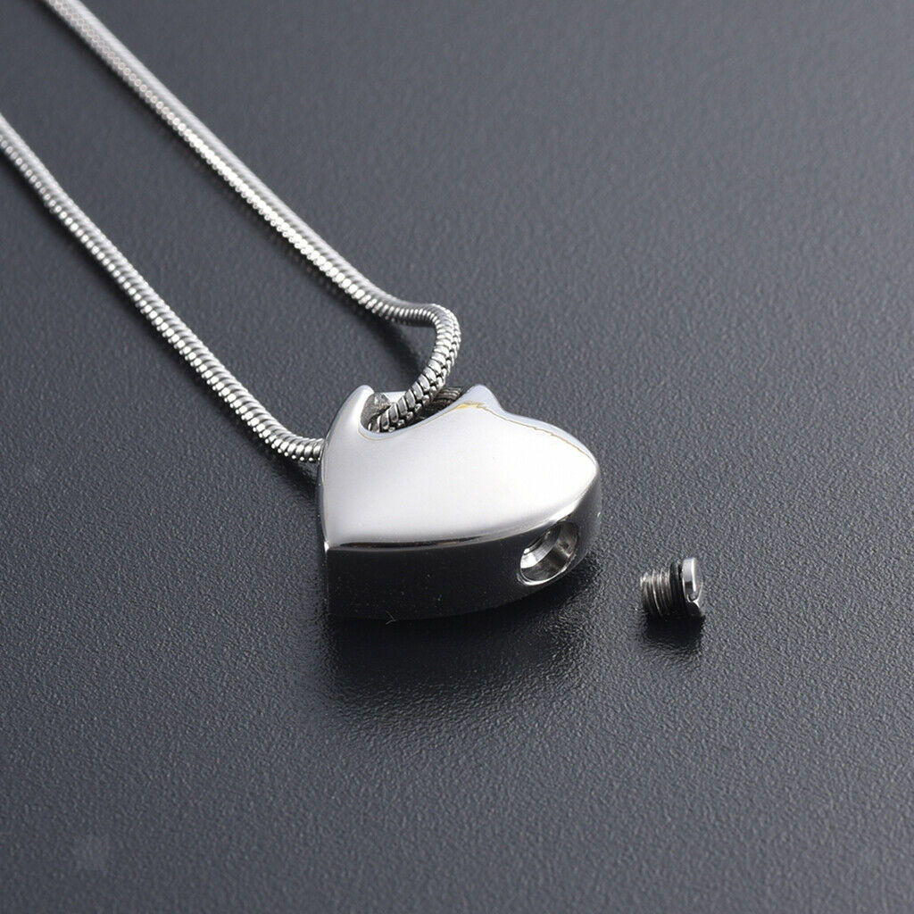 Heart Cremation Keepsake Urn Pendant for Necklace Choker - Pet Human Ashes