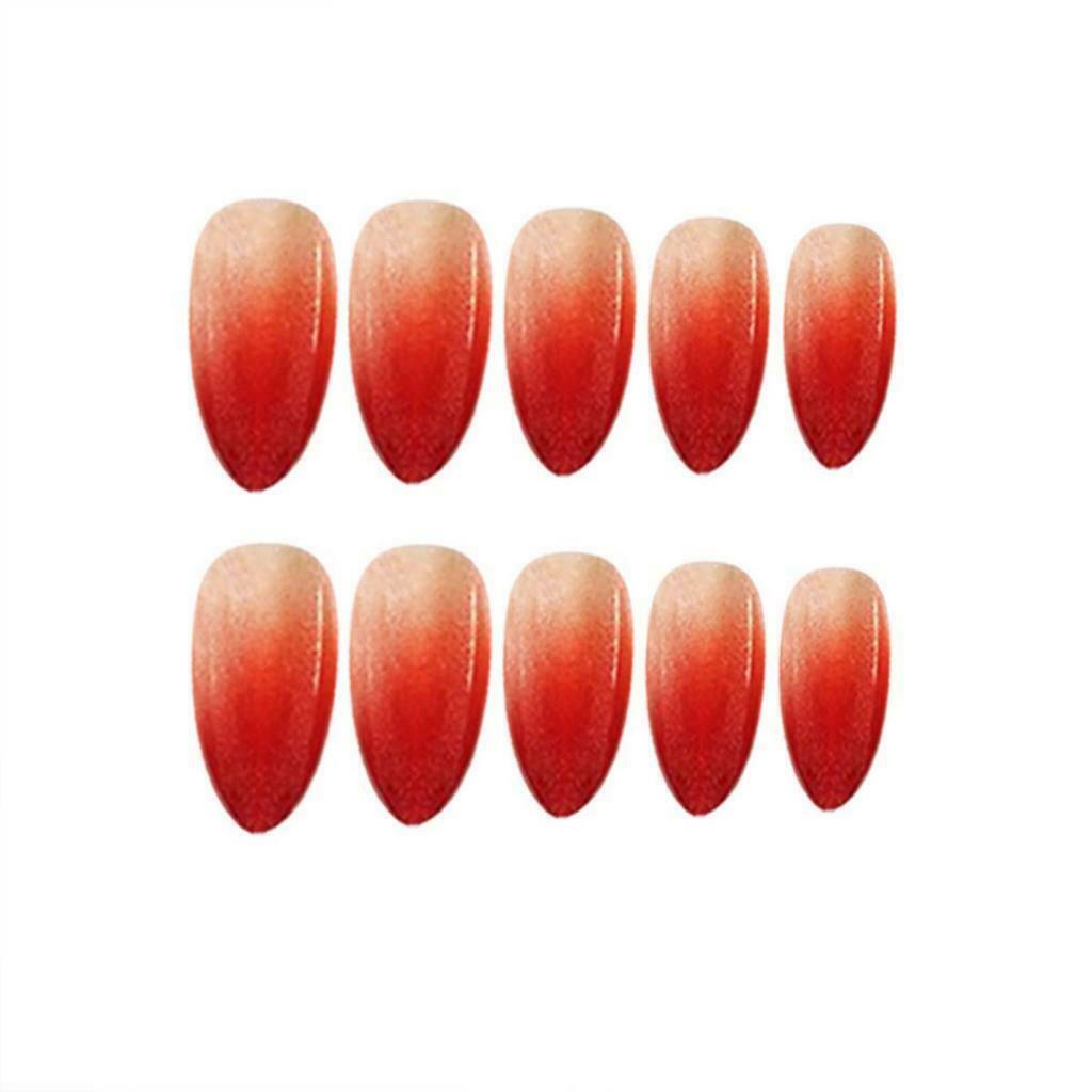 Plastic Oval Ballerina False Nails Full Cover Nail Tips for Summer Party
