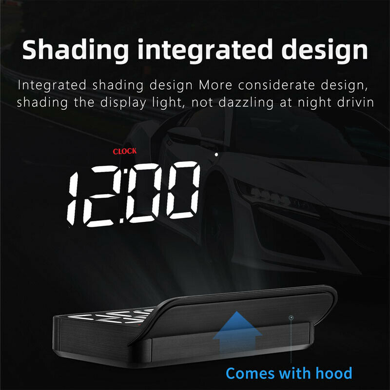 Car High-definition HUD Head-up Display M5 Universal Black Projector KM/H MPH