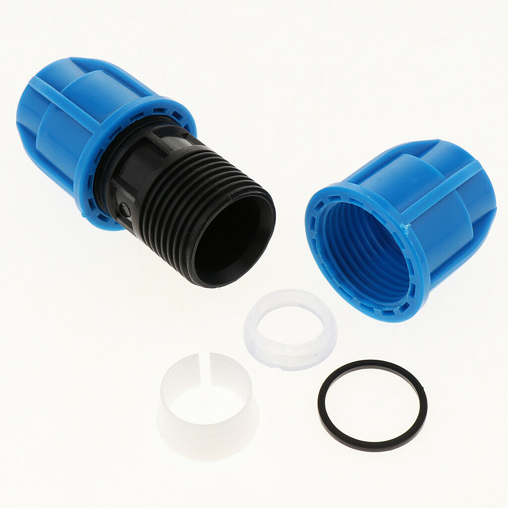 2Pcs PE Straight Union Garden Hose PE Connector Heavy Duty Water Hose Fittings
