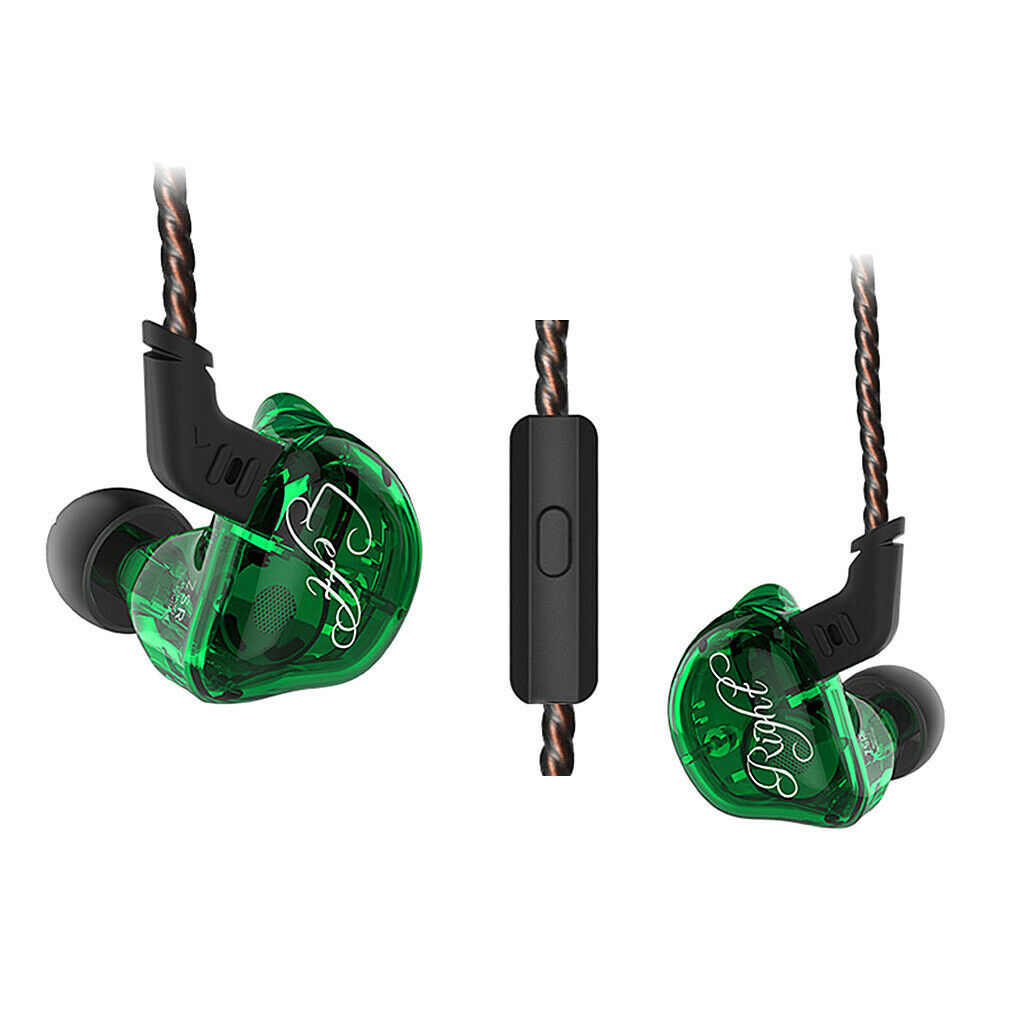 Earphone In Ear Headphone EarBuds Earpiece For Cell Phone Green With Mic