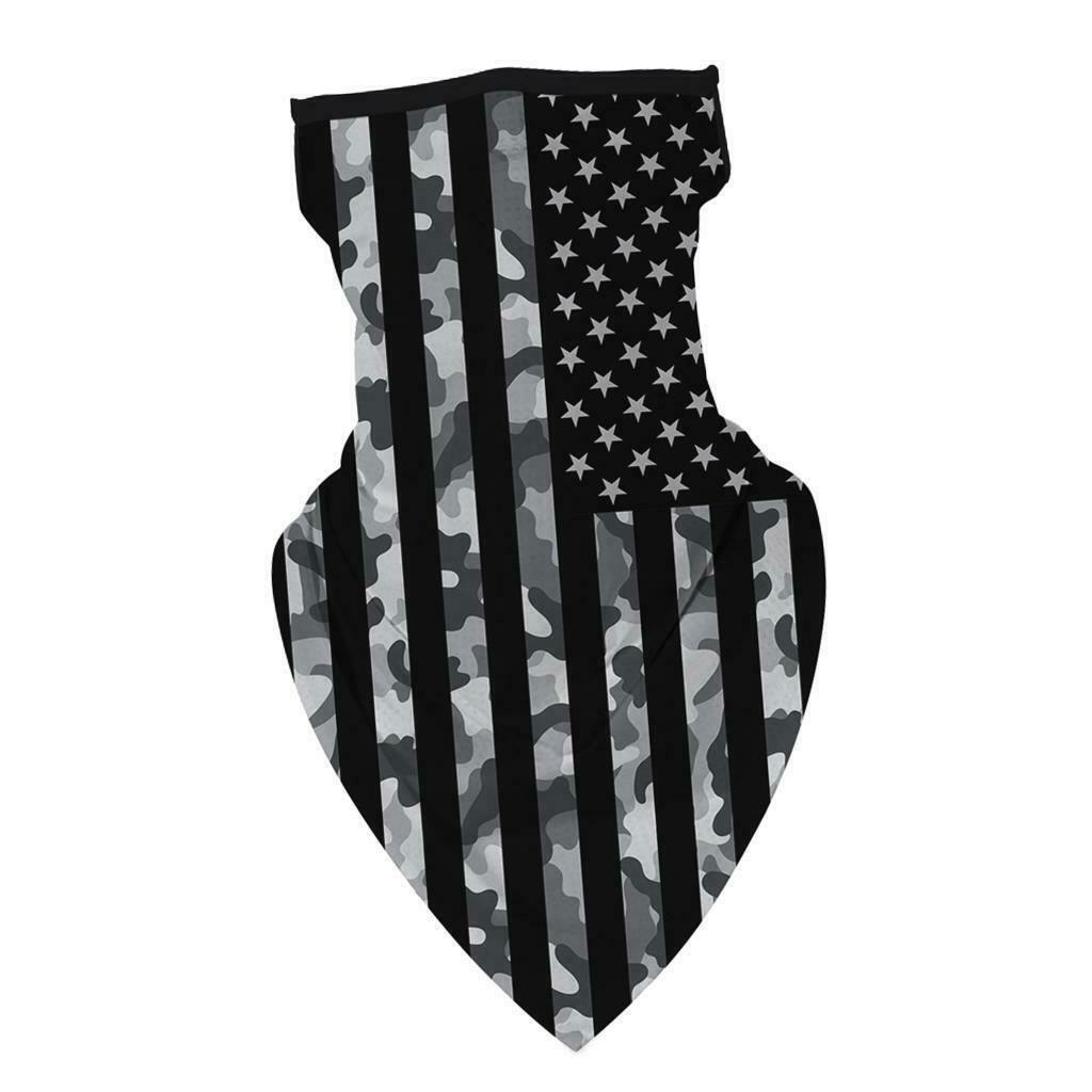 3Pcs Mens Sport Stars Stripes Face Balaclava Neck Gaiters Scarf Dustproof