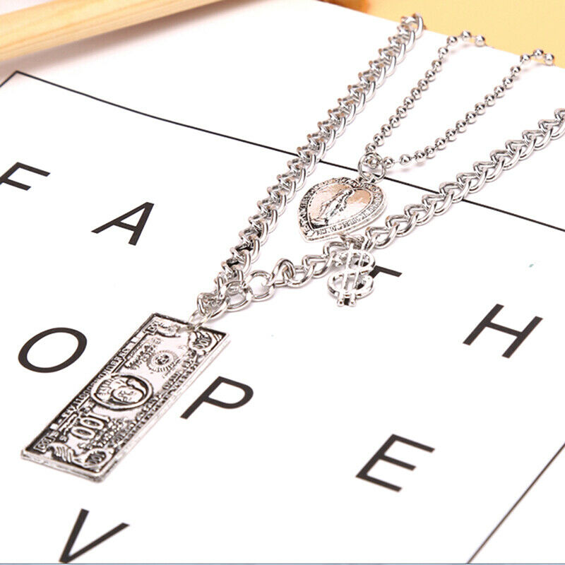 Punk Multi Layer Chunky Choker Necklace Pendant  Women Men Jewelry GiftsJCAUJ.DD