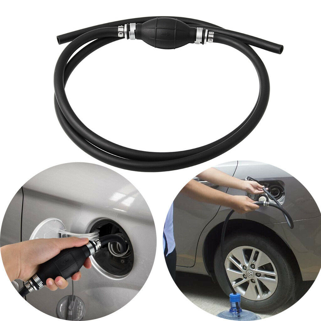 8MM Portable Car Manual Hand Siphon Pump Gas Fuel Liquids Flexible Transfer