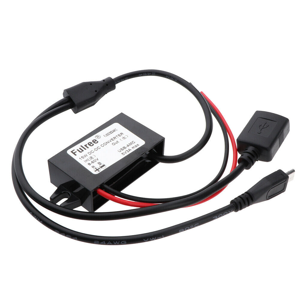 8-60V to 5V 3A 15W DC / DC Converter Connect The Car Power Module with Two USB