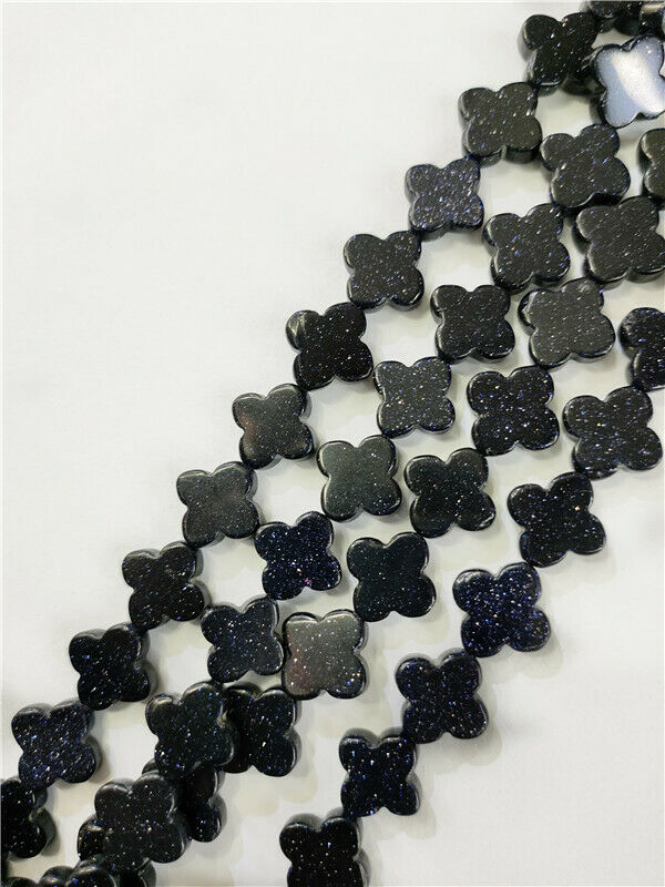 1 Strand 14x4mm Blue Sand Stone Clovers Spacer Loose Beads 15.5inch HH179
