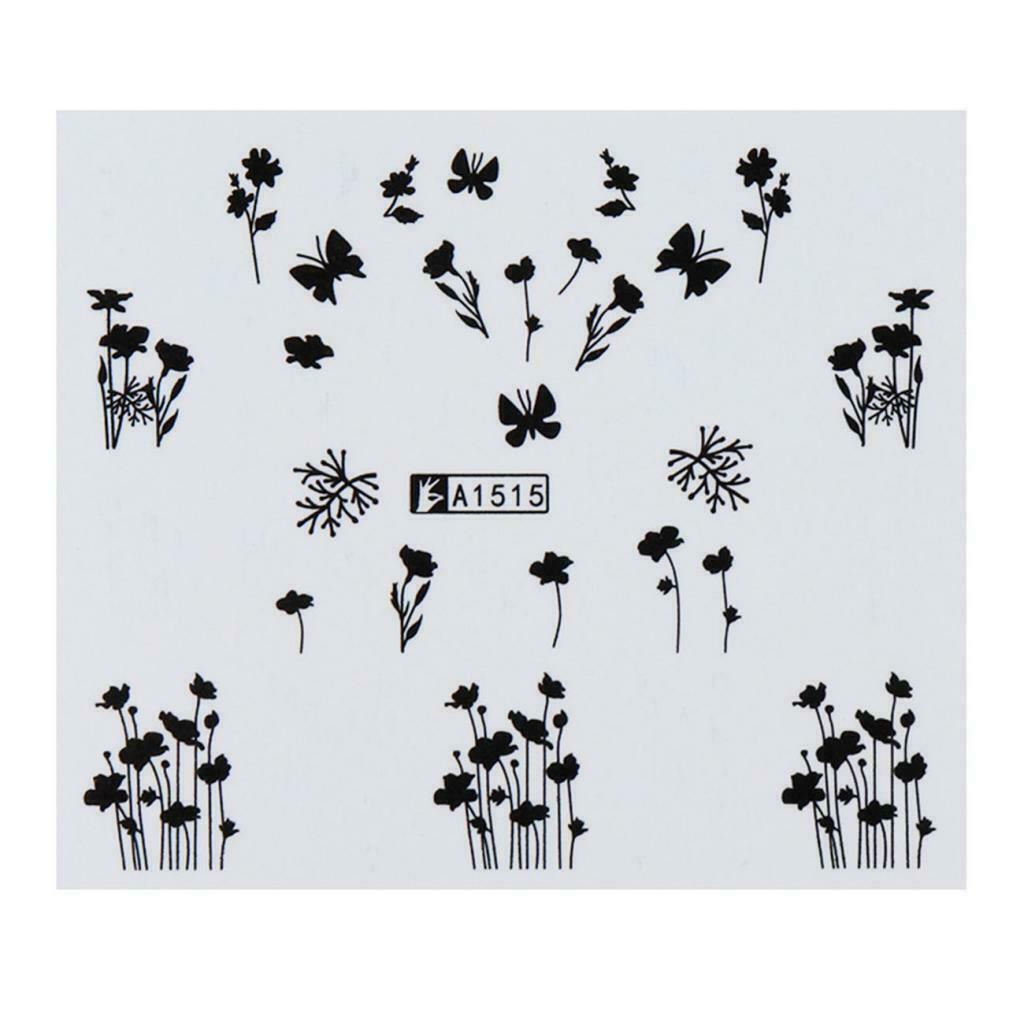 12pcs Cute Nail Art Stickers Flower  Tips