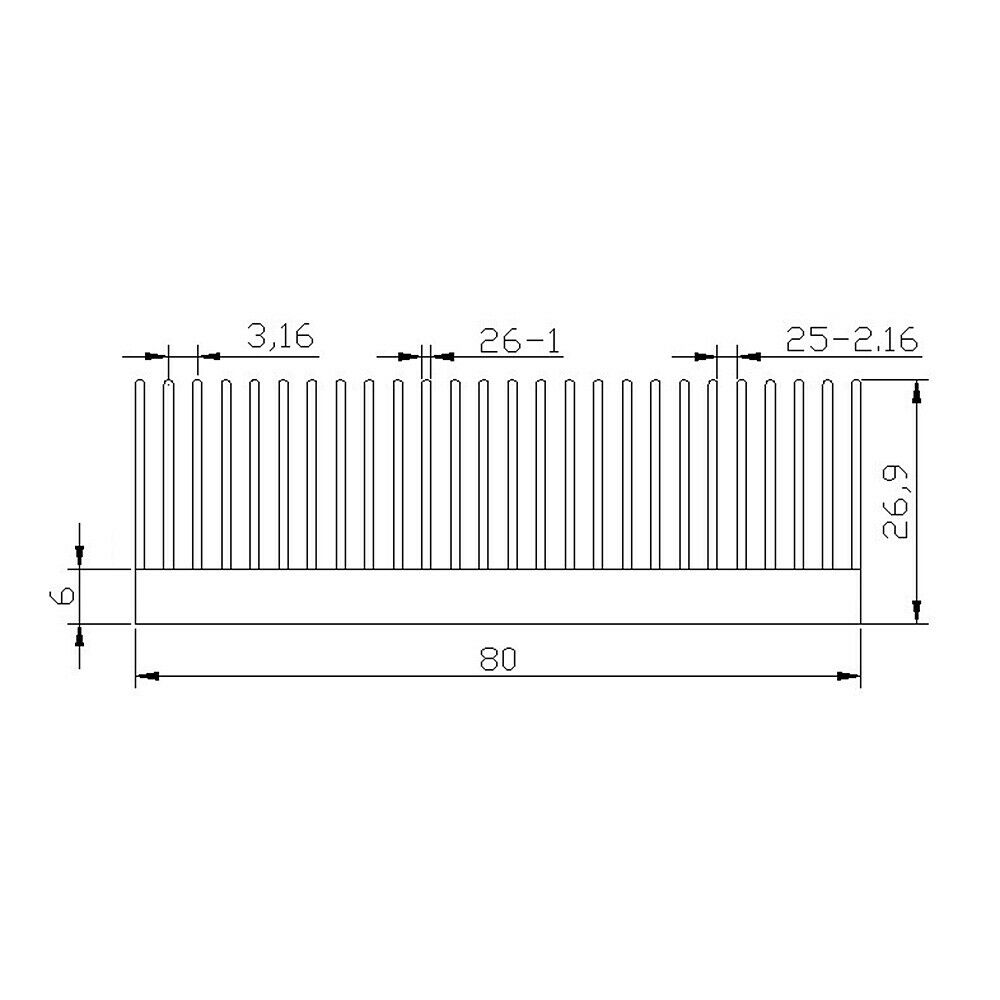Aluminum Heat Sink Cooling LED CPU Power Thermal Dissipation Tool 100*80*26.9mm