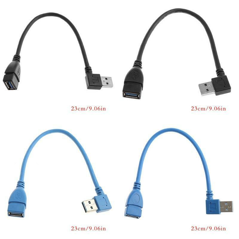 USB 3.0 A Left/Right Angle 90 Degree Male To Female Adapter Cable Extension Cord