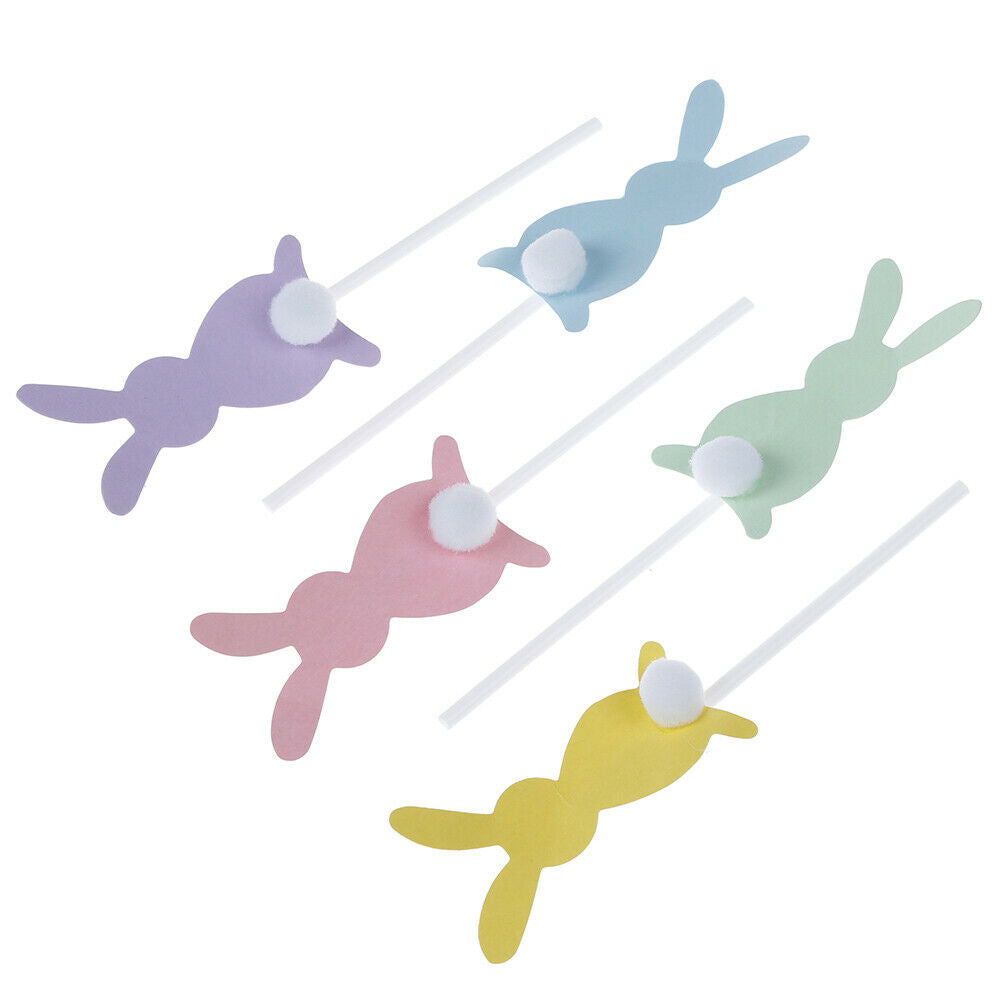 5pcs/set easter bunny eggs trees long ears rabbit cake toppers party suppl.l8