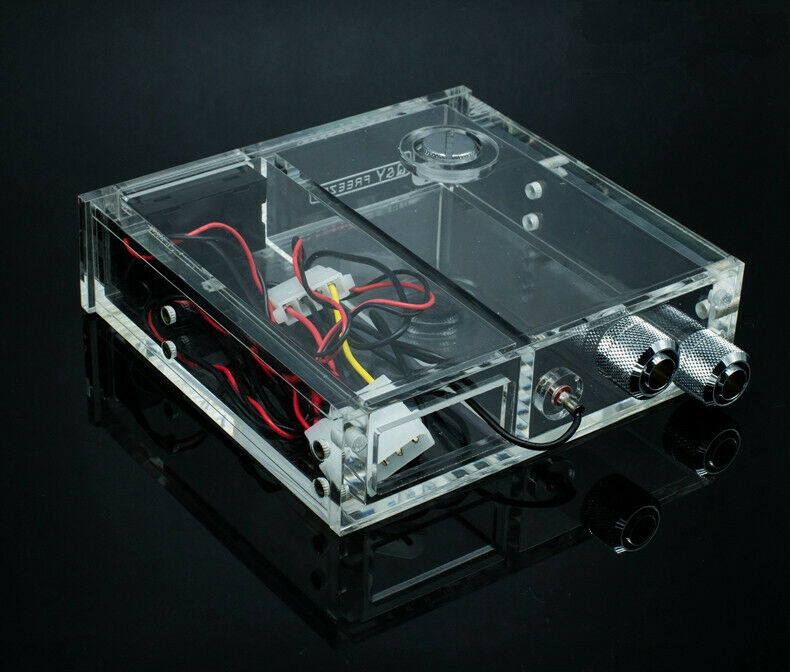 Single CD Rom Bay Water Tank Acrylic Reservoir G1/4 Thread With LED Thermometer