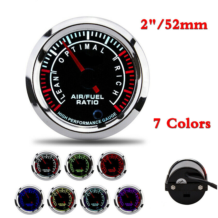 2" 52mm 7Color Car Boost Tachometer Water Temp Oil Pressure Air Fuel Ratio Gauge
