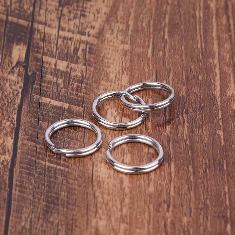 30pcs 15mm Key Ring Stainless Steel Split Keychain EDC Round Loop Hoop Buckle