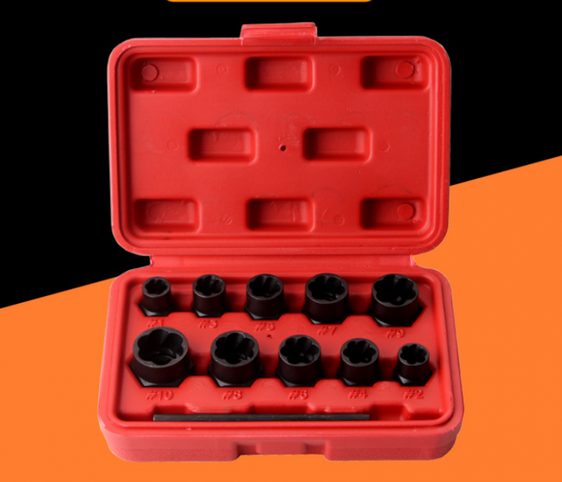11PC Nut Extractor Metric High Hardness Abrasion Incomplete Nut Repair Household