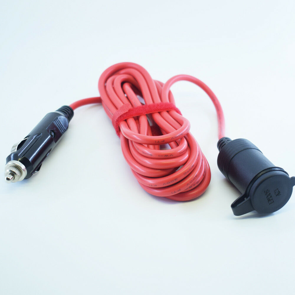 1pc 3.6M 18AWG 12V Car Cigarette Lighter Male to Female Extension Cable Red