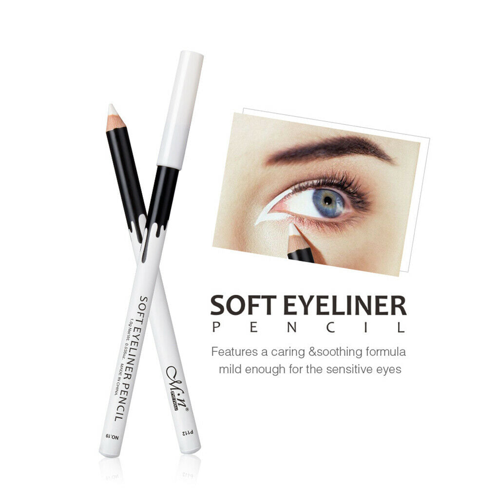 12 Pieces Waterproof Highlight Eyeshadow Eyeliner Pencil Makeup Sticks White