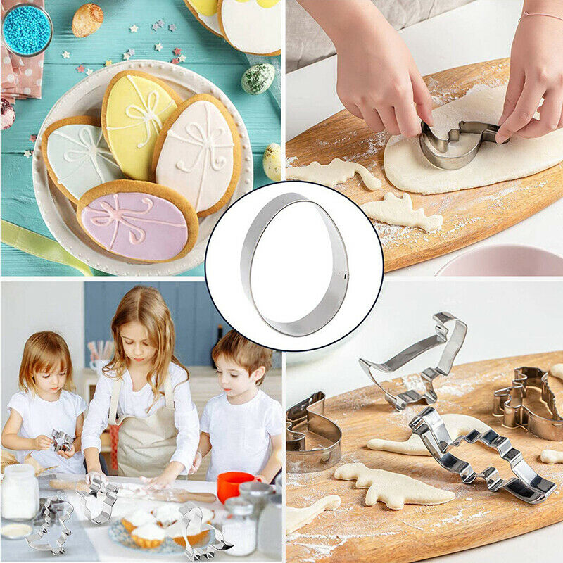 7Pcs Dinosaur Stainless Cookie Cutters Biscuit Candy Food Molds  Party Suppl KX