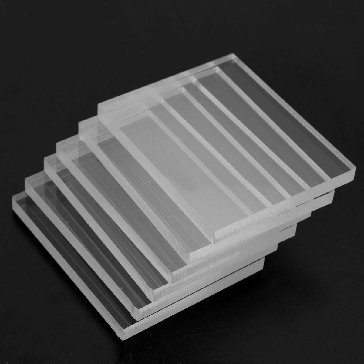 6x Thick 5mm Clear Acrylic Blocks Pads Stamping Rubber Plexiglass Thin 45x55mm