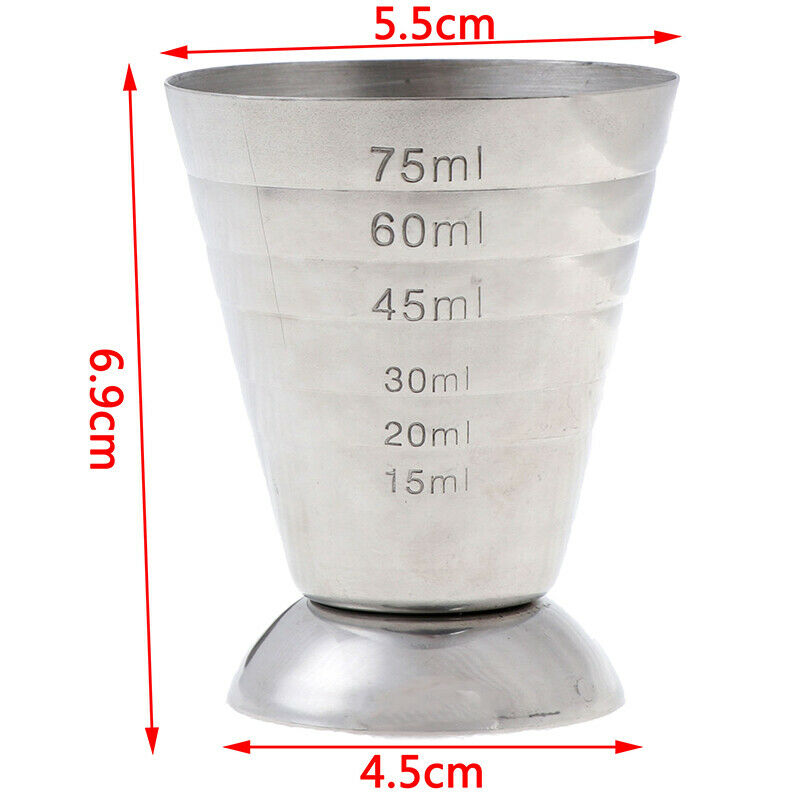 75ml Metal Measure Cup Drink Tool Shot Ounce Jigger Bar Mixed Cocktail Be.l8