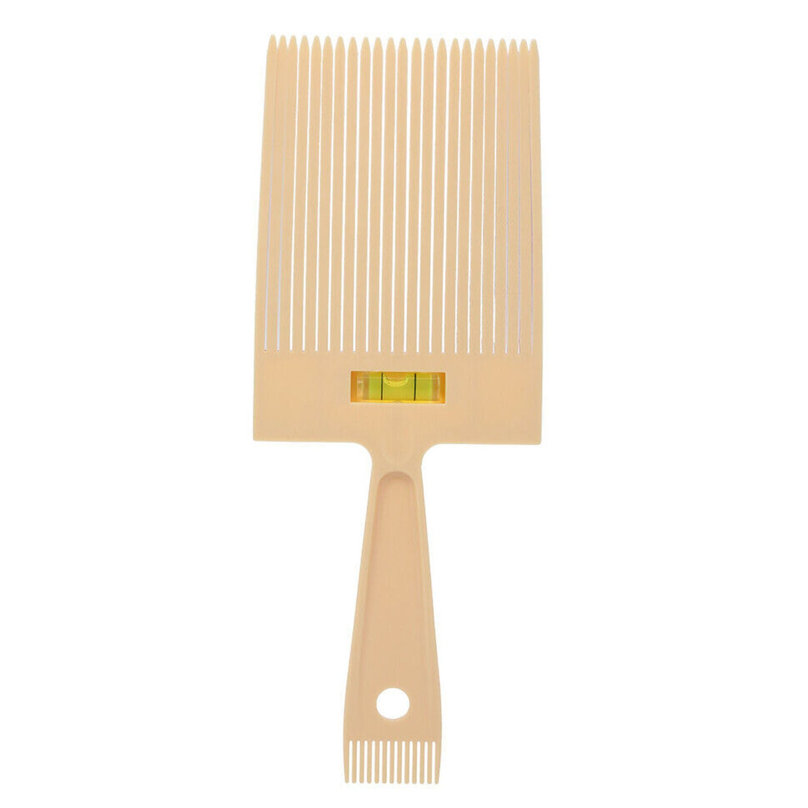 Beige Flat Top Guide Comb With Liquid Bubble Level Topper Straight Hair Cut