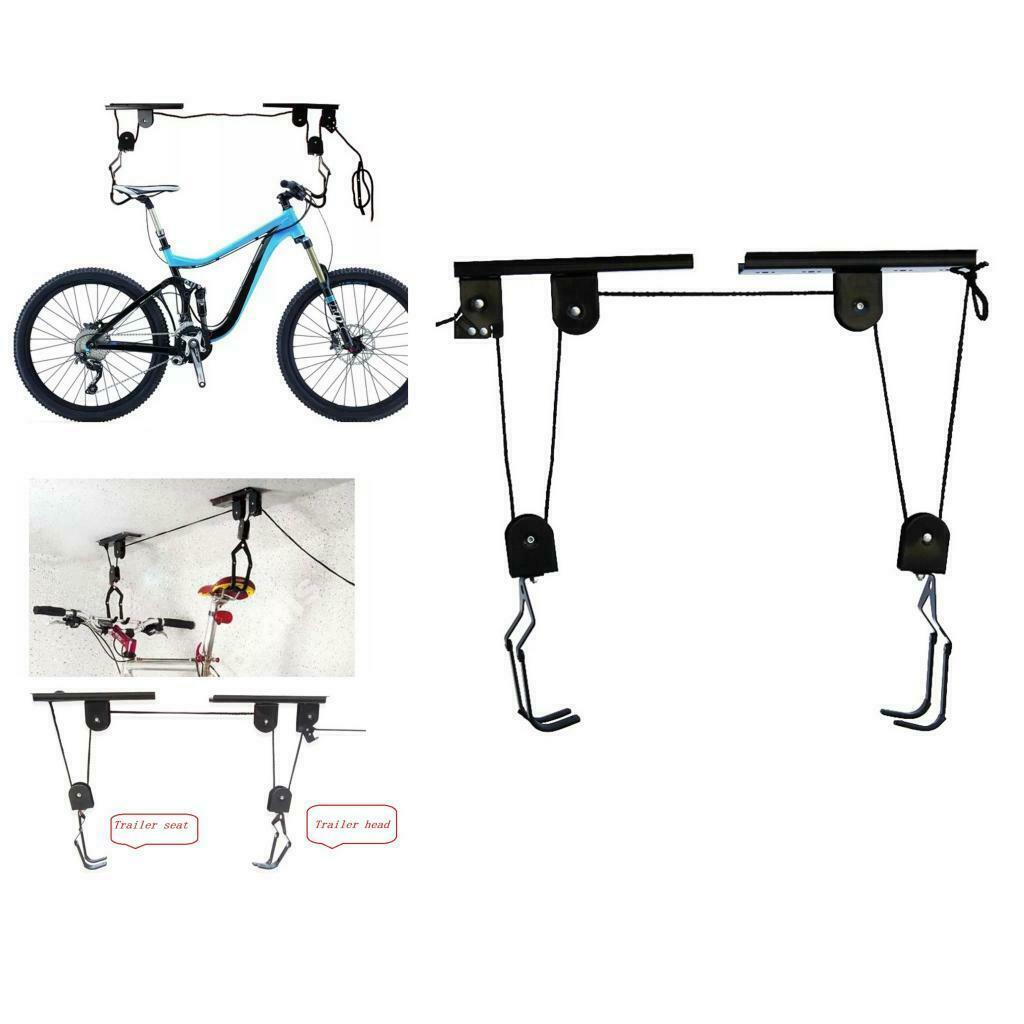 88lbs Capacity Ceiling Mounted Bike Bicycle Lift Storage Hang Holder Garage