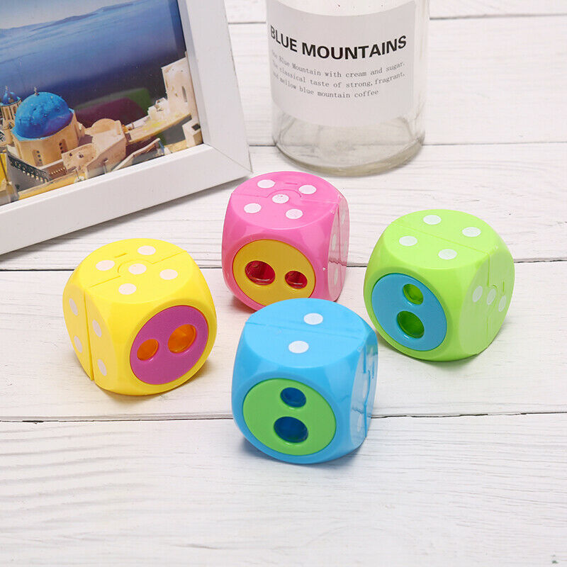 Plastic Dice Pencil Sharpener Cutter Stationery Kids School Office Handy H.l8