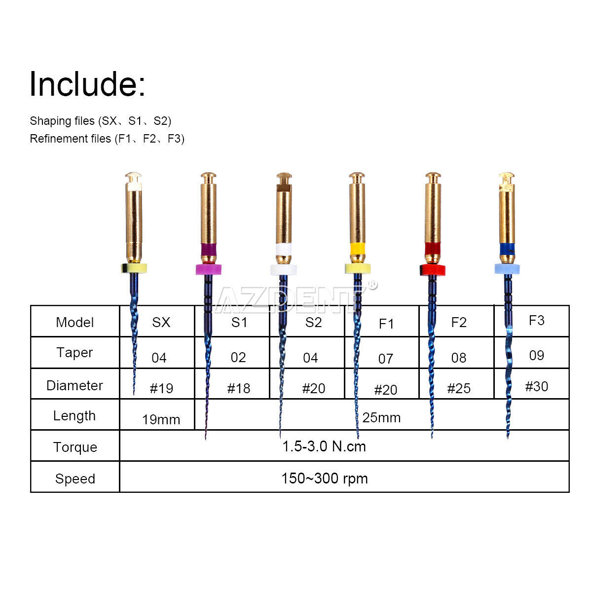 5Pack Dental Endodontic Niti Heat Activated Rotary Files Engine Use SX-F3 25mm