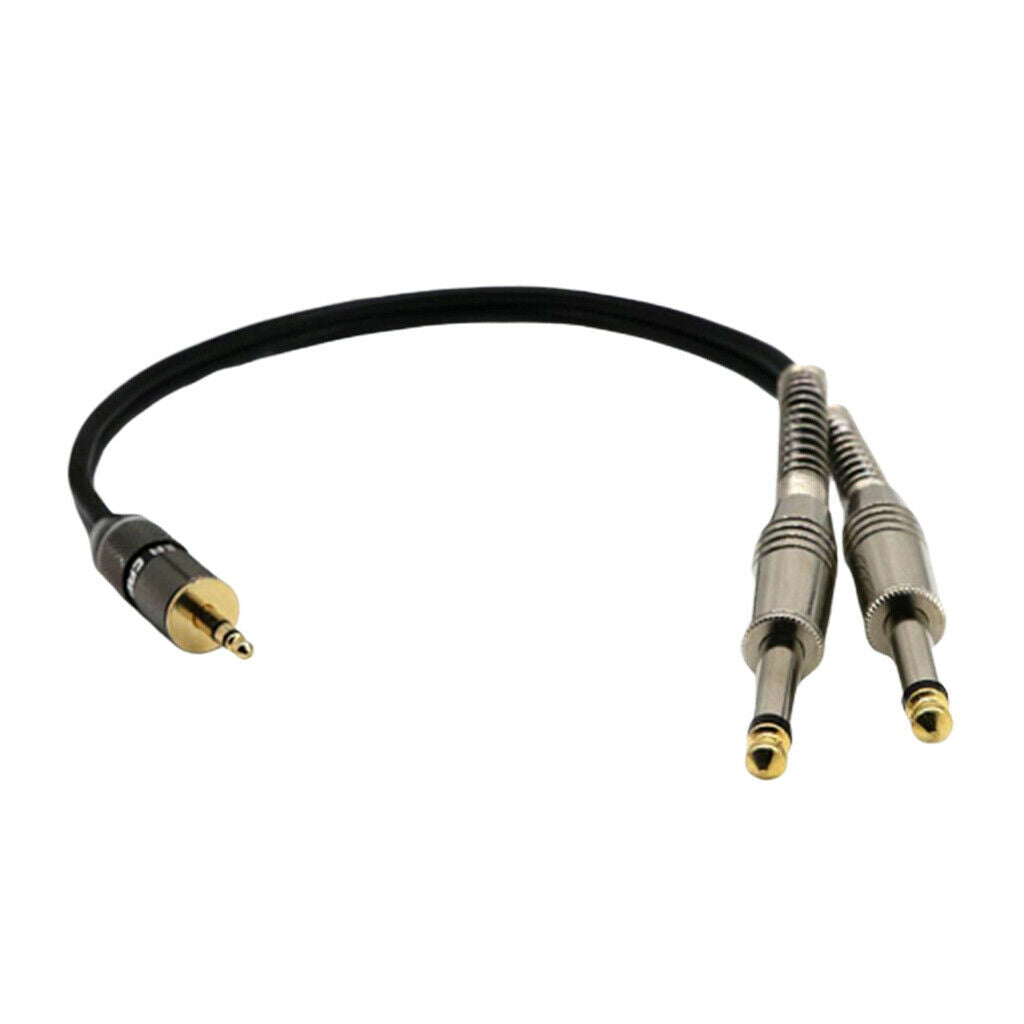 3.5mm to Dual 1/4 Inch Cable, 1/8" TRS to 2 6.35mm TS Mono Y Splitter Male to