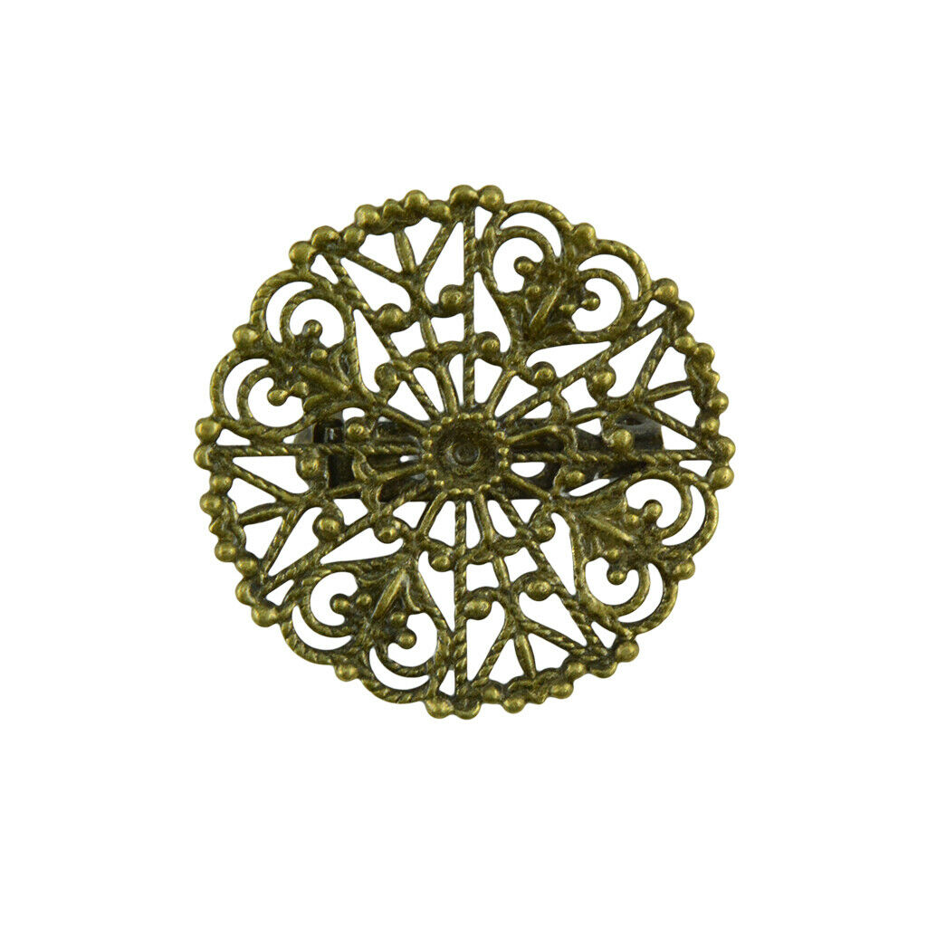10 Pieces Filigree Blank Flower Brooch Lapel Pin Settings