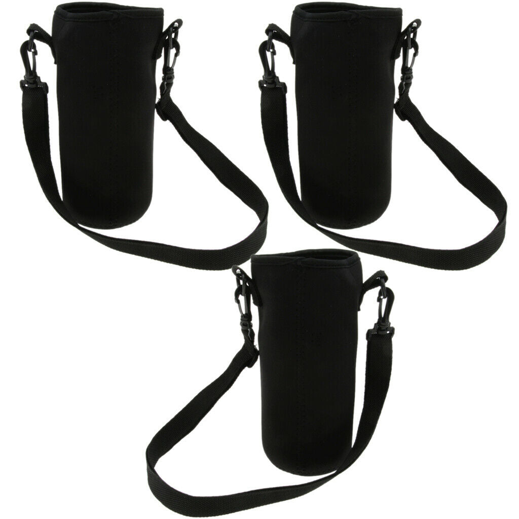 3x Water Bottle Carrier Insulated Cover Bag Pouch Holder with Shoulder Strap 1L