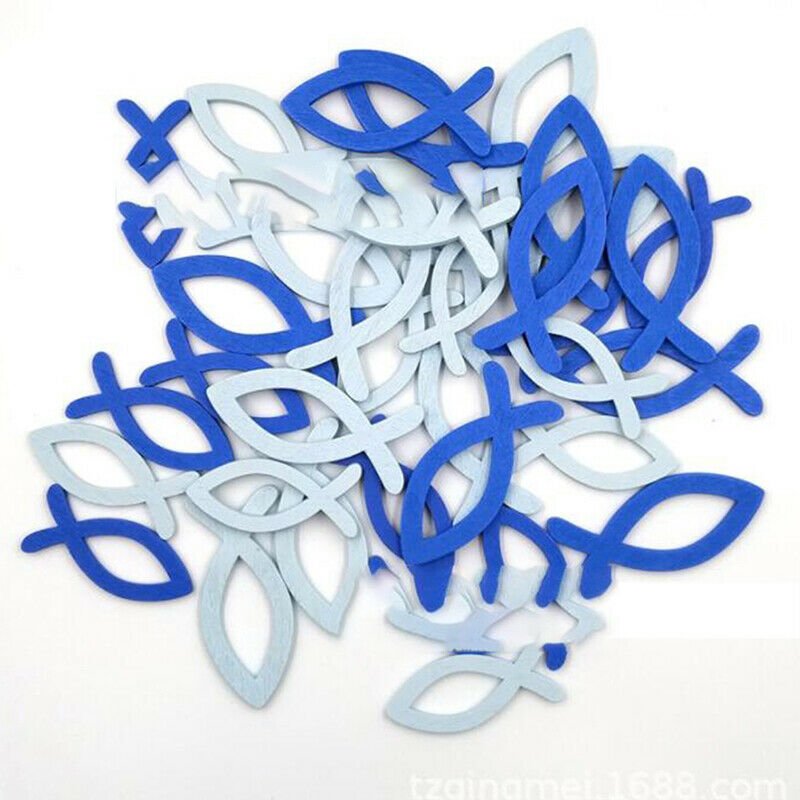 36Pcs/Bag Creative Wood Fish Shape Crafts DIY Crafts Decorated Home Decor.l8