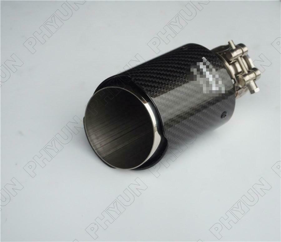 54mm Inlet 114mm Outlet Exhaust Tip Tail Pipe Muffler Tip Carbon Fiber Universal