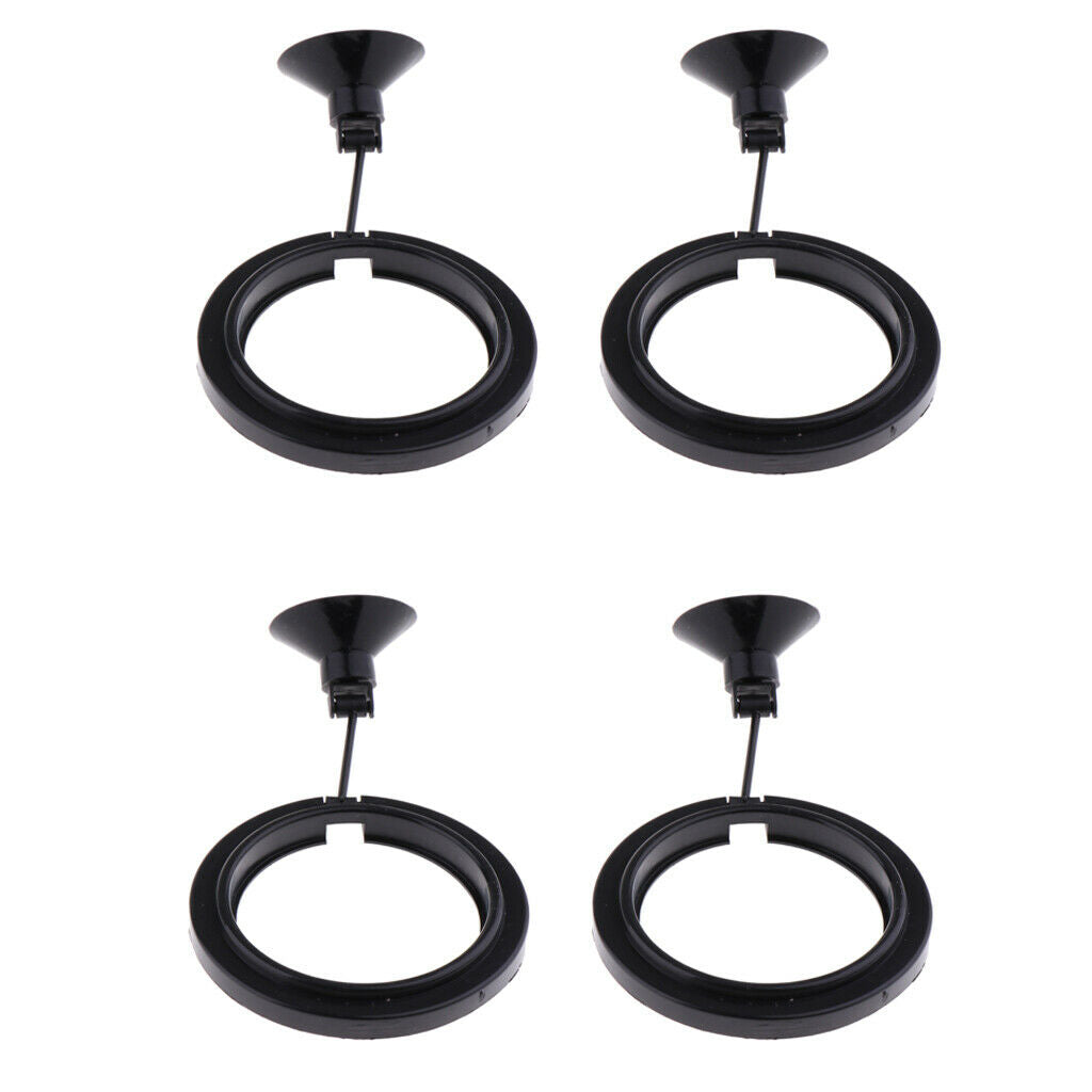 4 Pcs Aquarium Fish Floating Food Feeder Circle with Suction Cup, Round Shape,