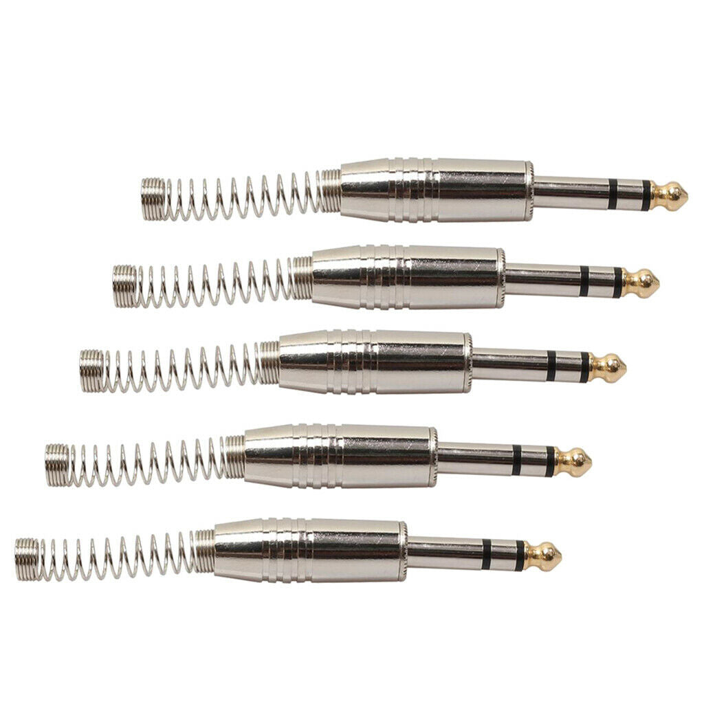 5 Pieces 6.35mm Stereo Audio Adapters