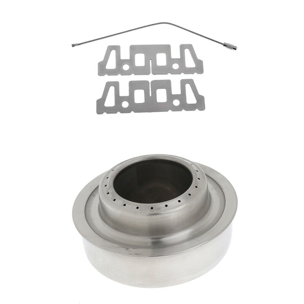 Sturdy Alcohol Stove + Spirit Burner Stand Rack Base Bracket Windshield w/ Key