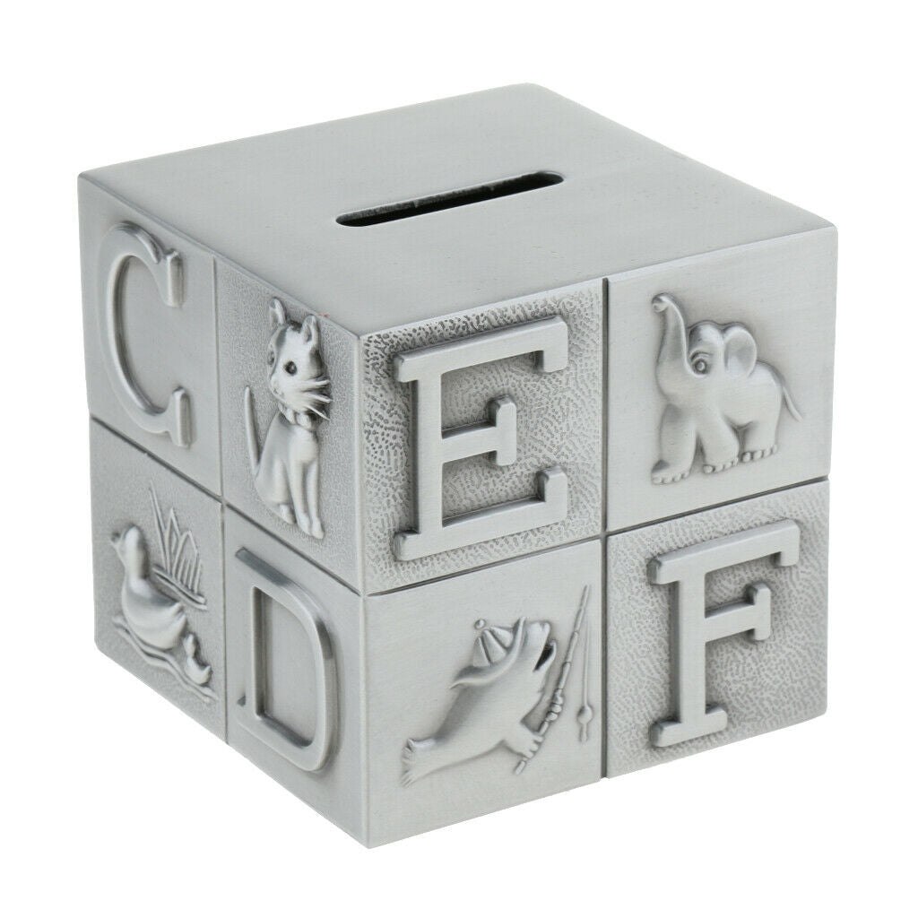 Cubic Metal Piggy Bank Money Box, Good choice for home furnishings or coin